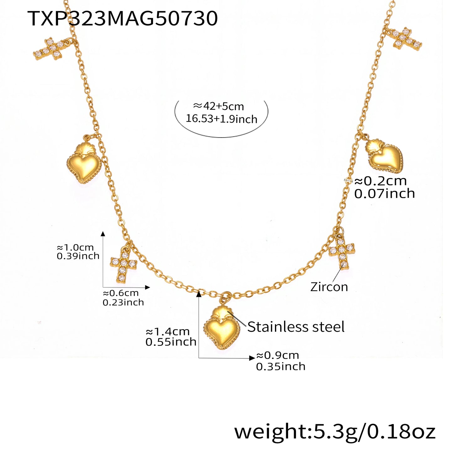 Lucia Gole Layered Sacred Heart Necklace Se
