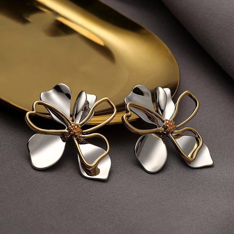 Lucia Gole Vintage Metal Flower Drop Earrings - Lucia Gole