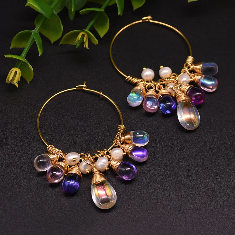 Lucia Gole – Sterling Silver Tassel Freshwater Pearl Hoop Earrings