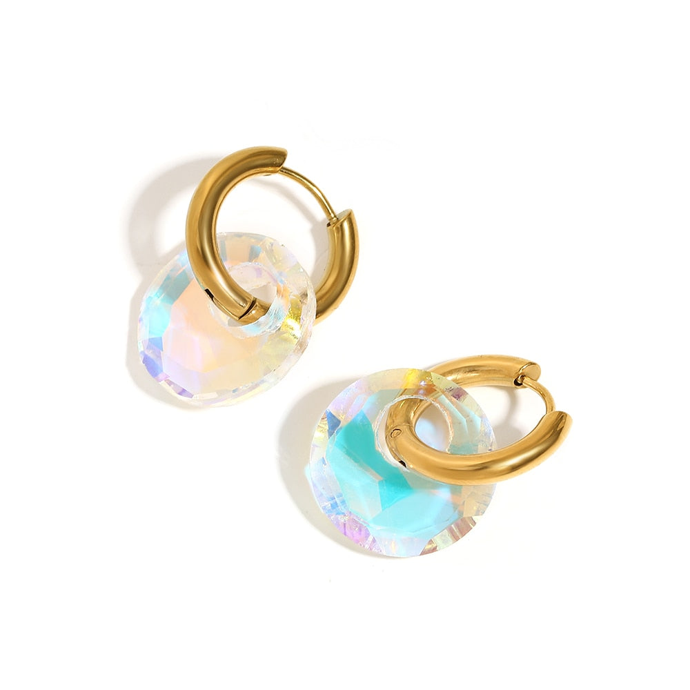 Lucia Gole Trendy Transparent Colorful Round Hoop Earrings - Lucia Gole