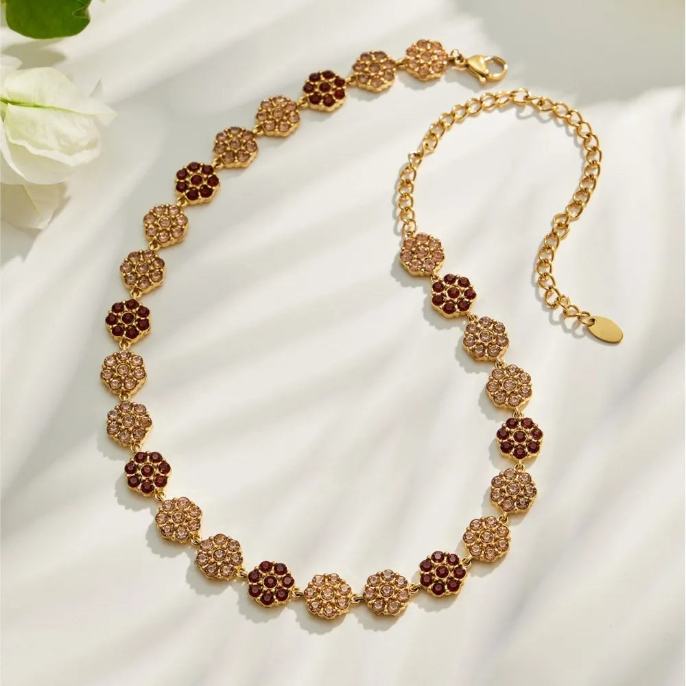 Lucia Gole Multicolour Crystal Flower Jewellery Set