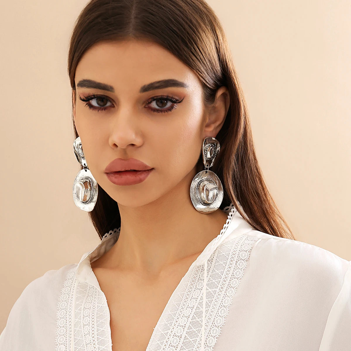 Lucia Gole – Layered Big Hat Pendant Drop Earrings