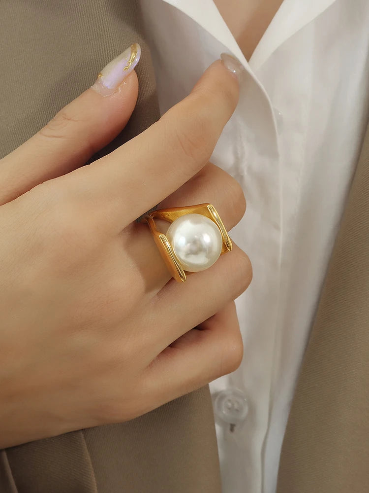Lucia Gole Bold Pearl Statement Ring