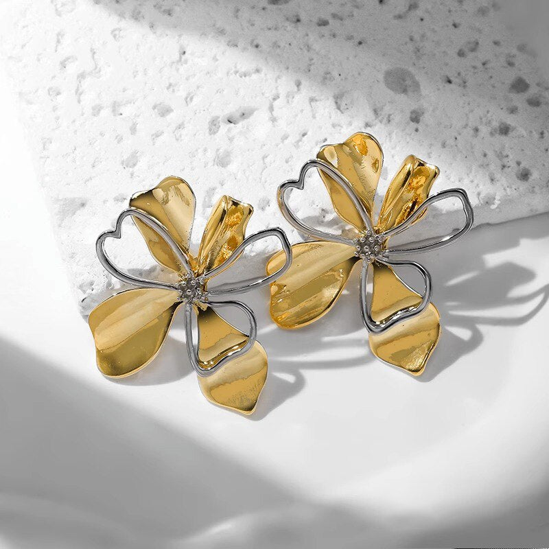 Lucia Gole Vintage Metal Flower Drop Earrings - Lucia Gole