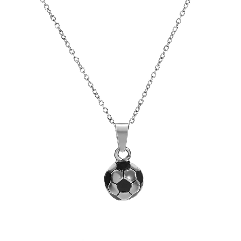 Lucia Gole: Stainless Steel Football Pendant Necklace - Lucia Gole