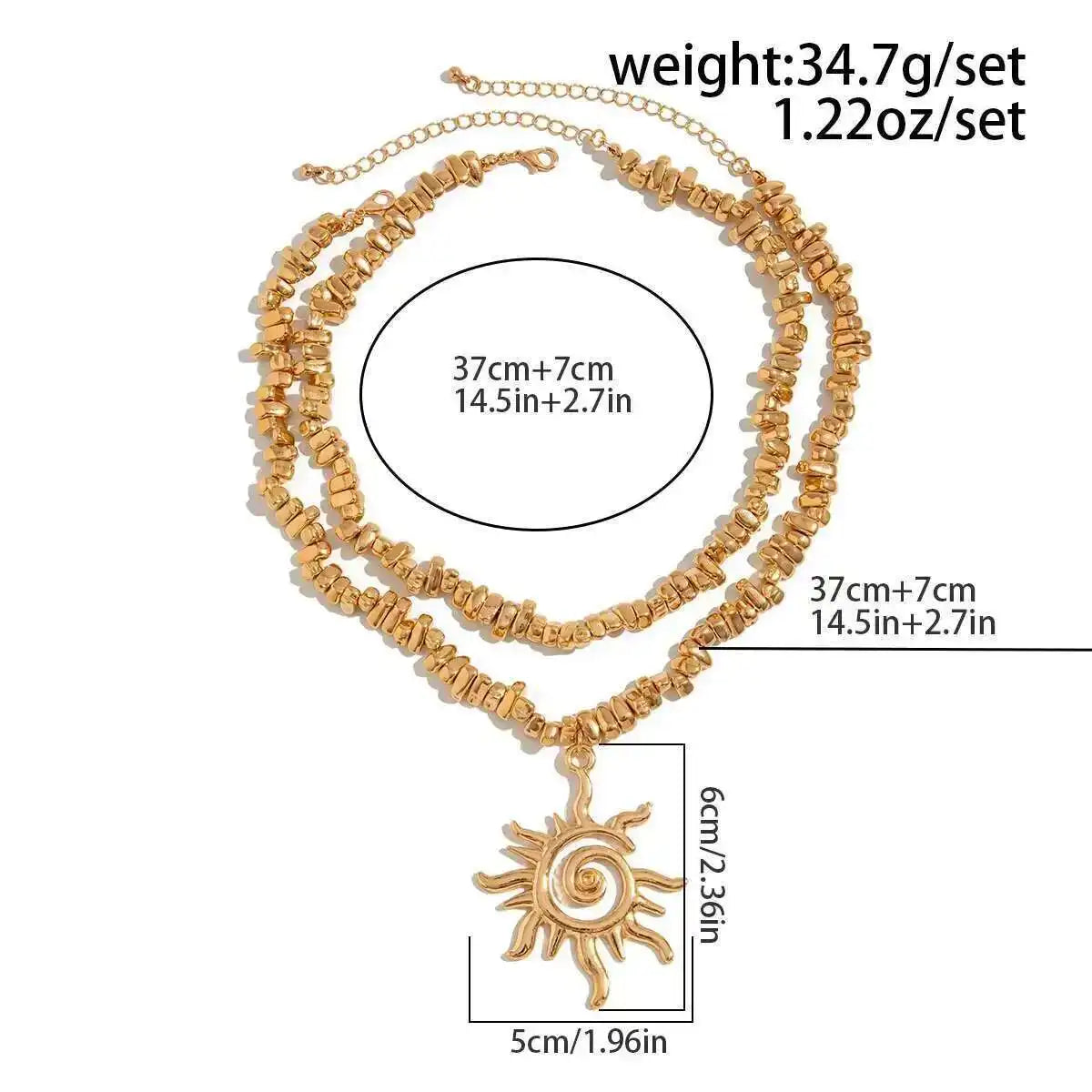Lucia Gole – Gold Spiral & Sun Pendant Necklace