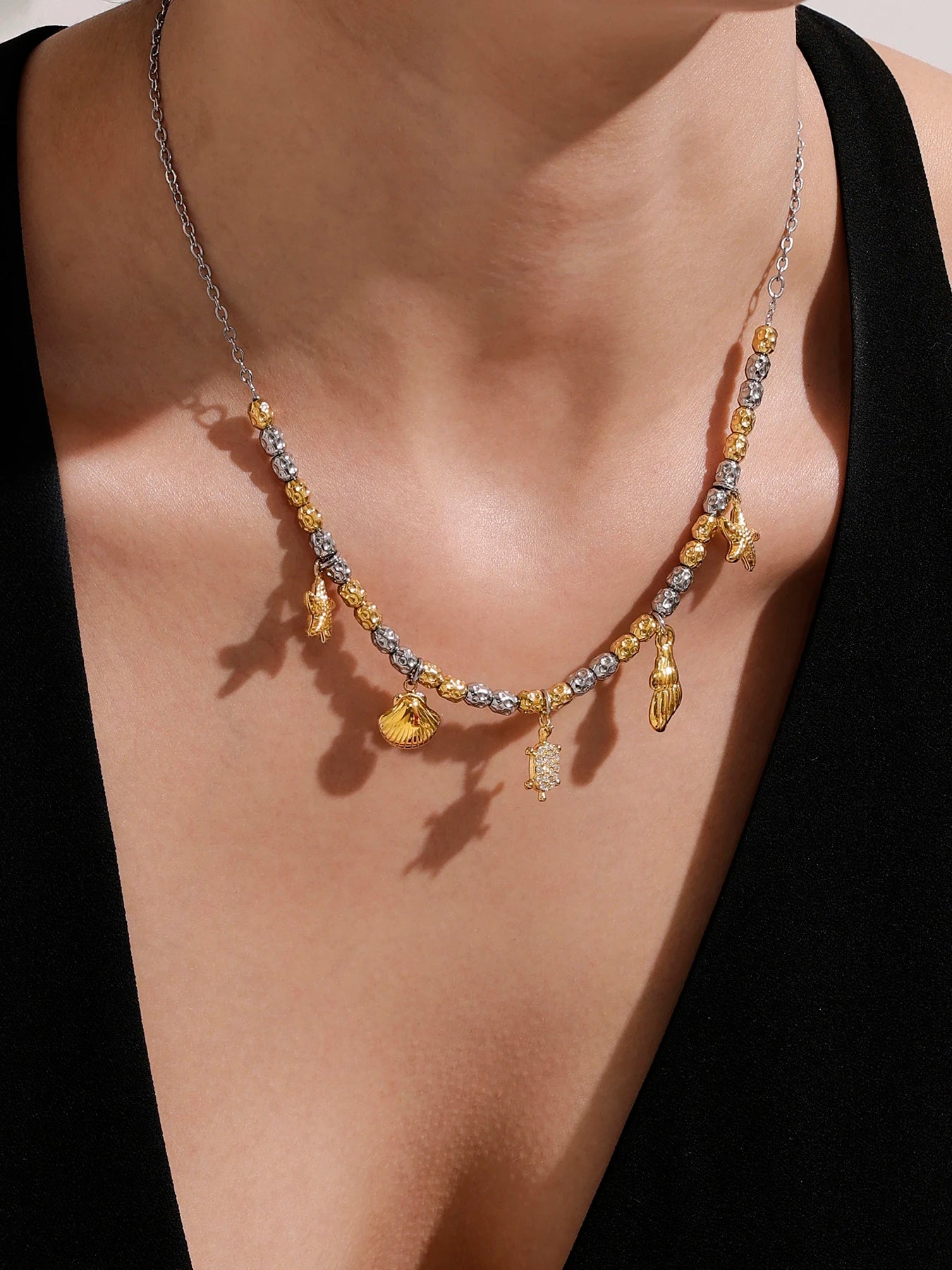 Lucia Gole Layered Gold Charm Necklace & Bracelet Set