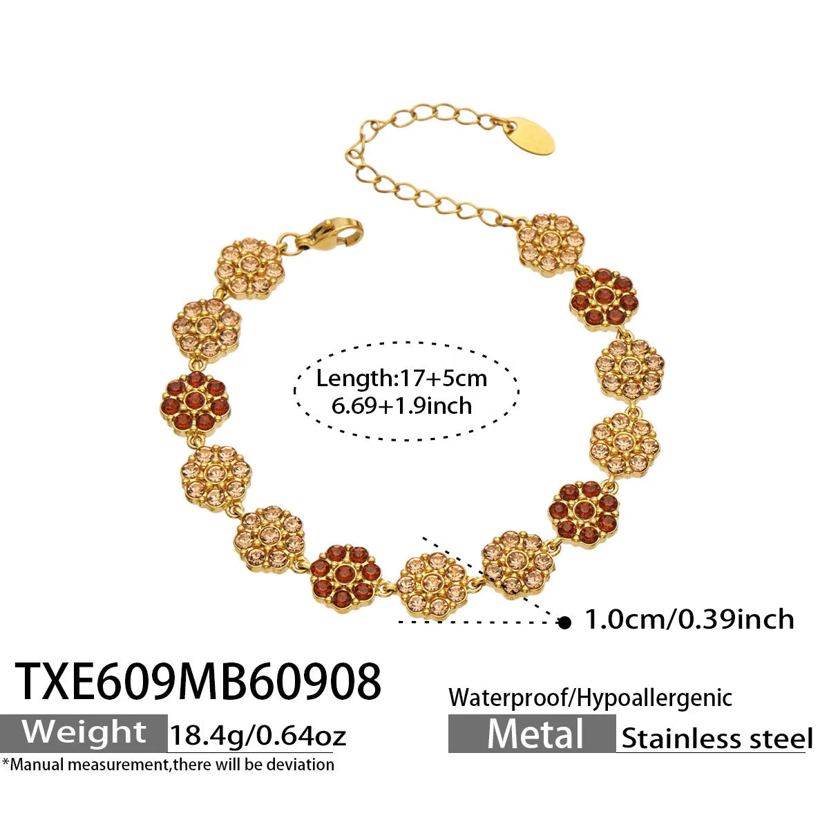 Lucia Gole Multicolour Crystal Flower Jewellery Set