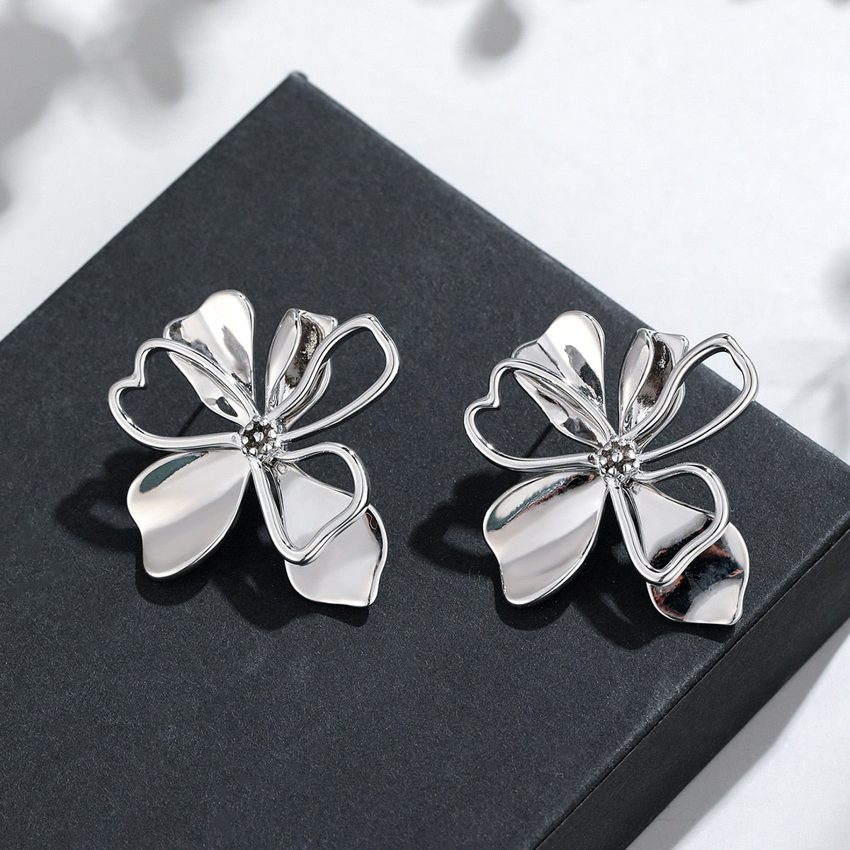 Lucia Gole Vintage Metal Flower Drop Earrings - Lucia Gole