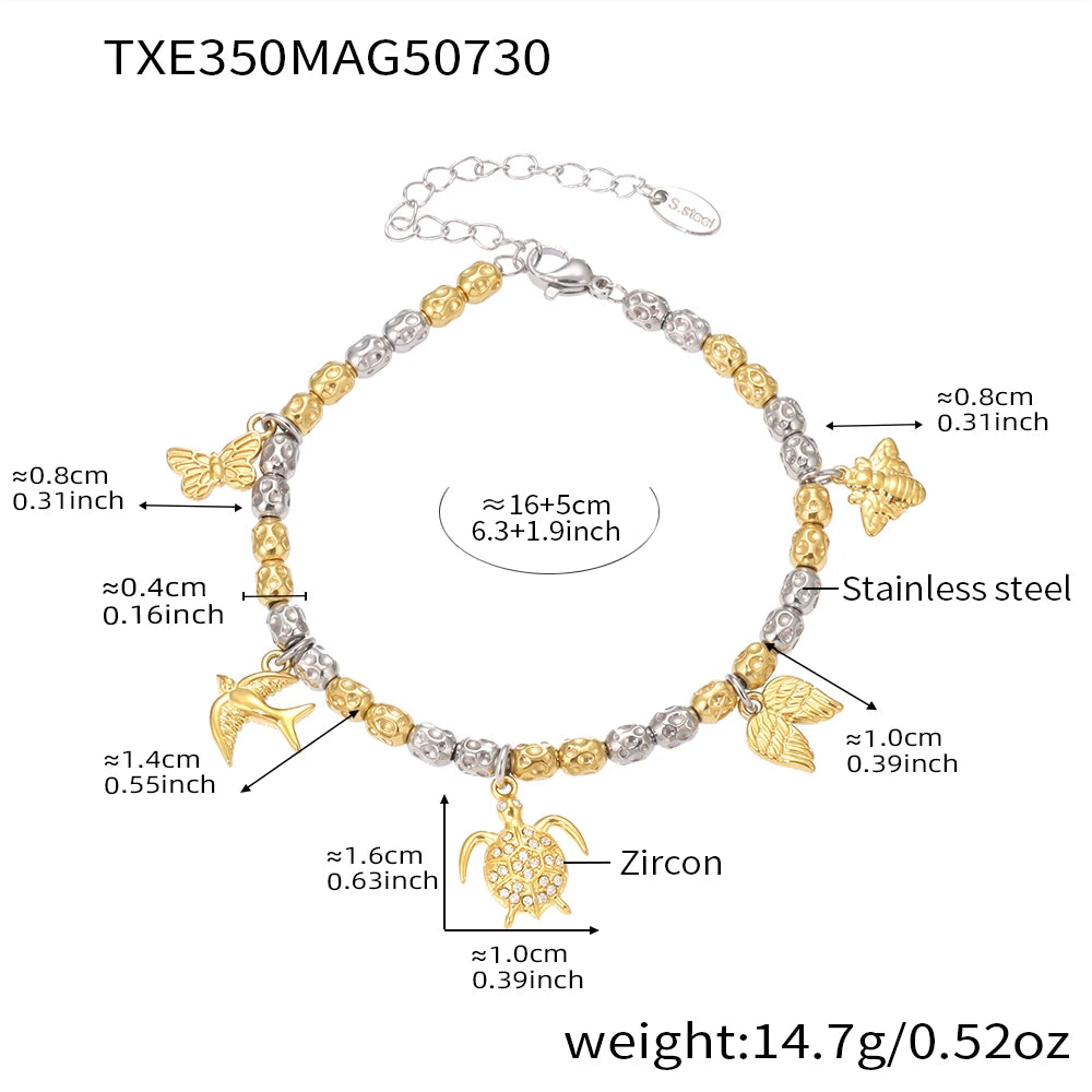 Lucia Gole Layered Gold Charm Necklace & Bracelet Set