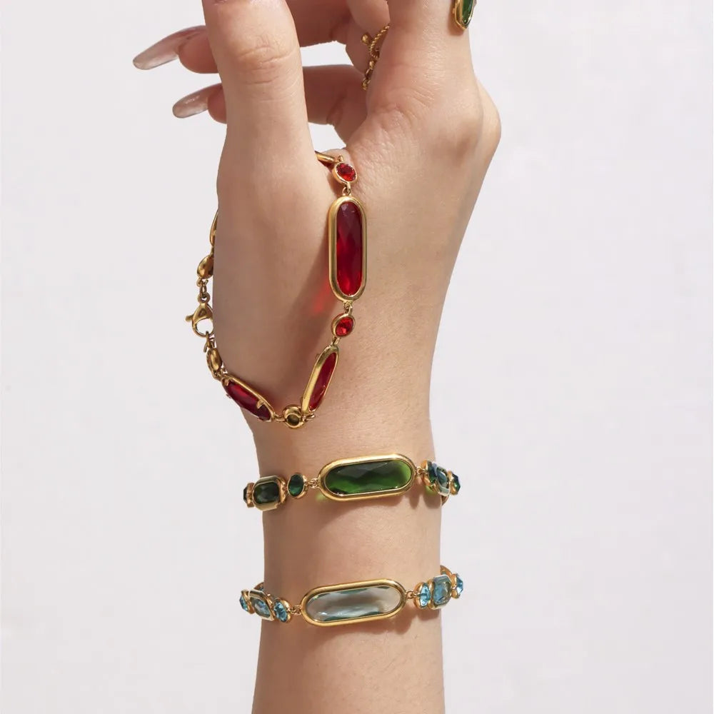 Lucia Gole - Multi-Color Faceted Czech Crystal Glass Bracelet