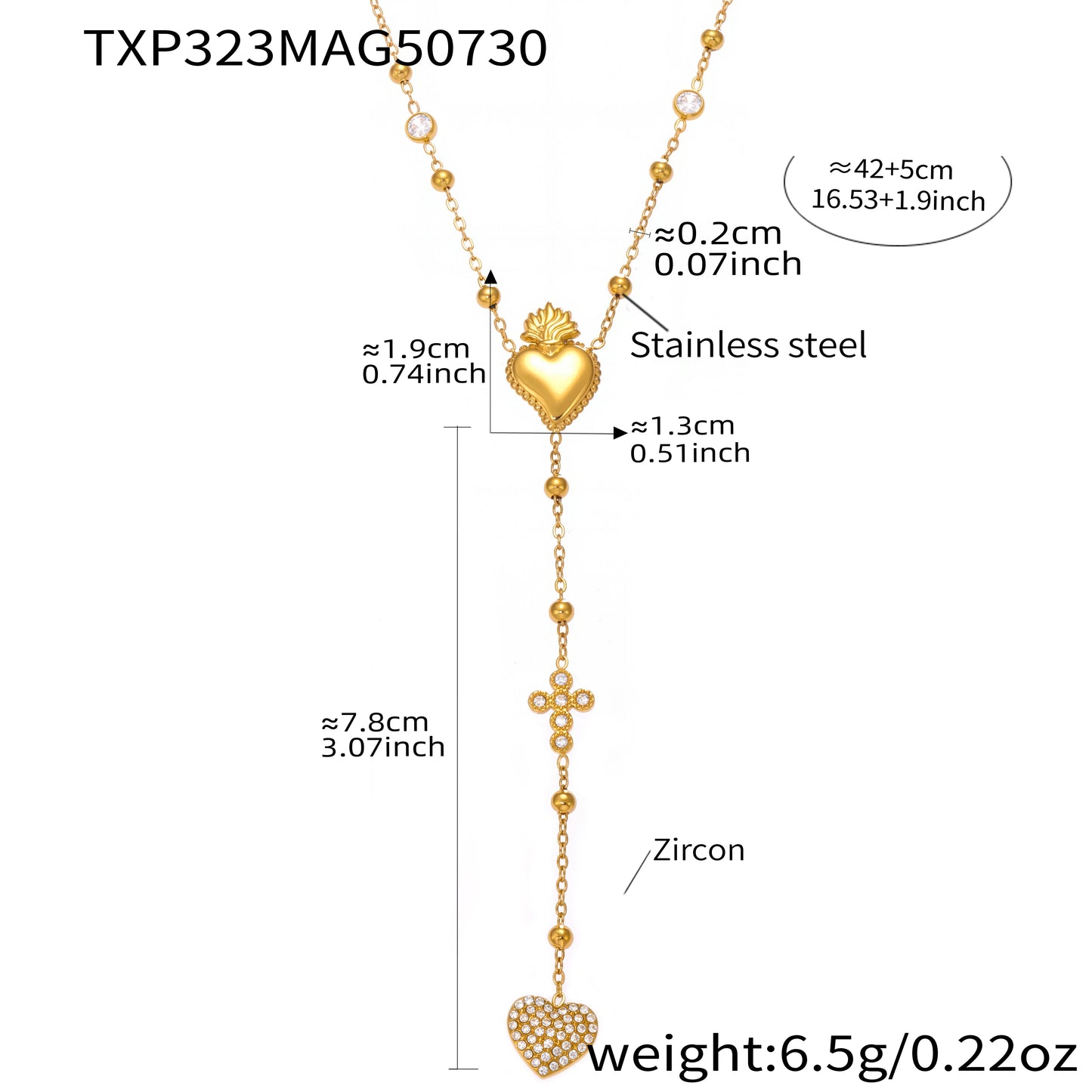 Lucia Gole Layered Sacred Heart Necklace Se