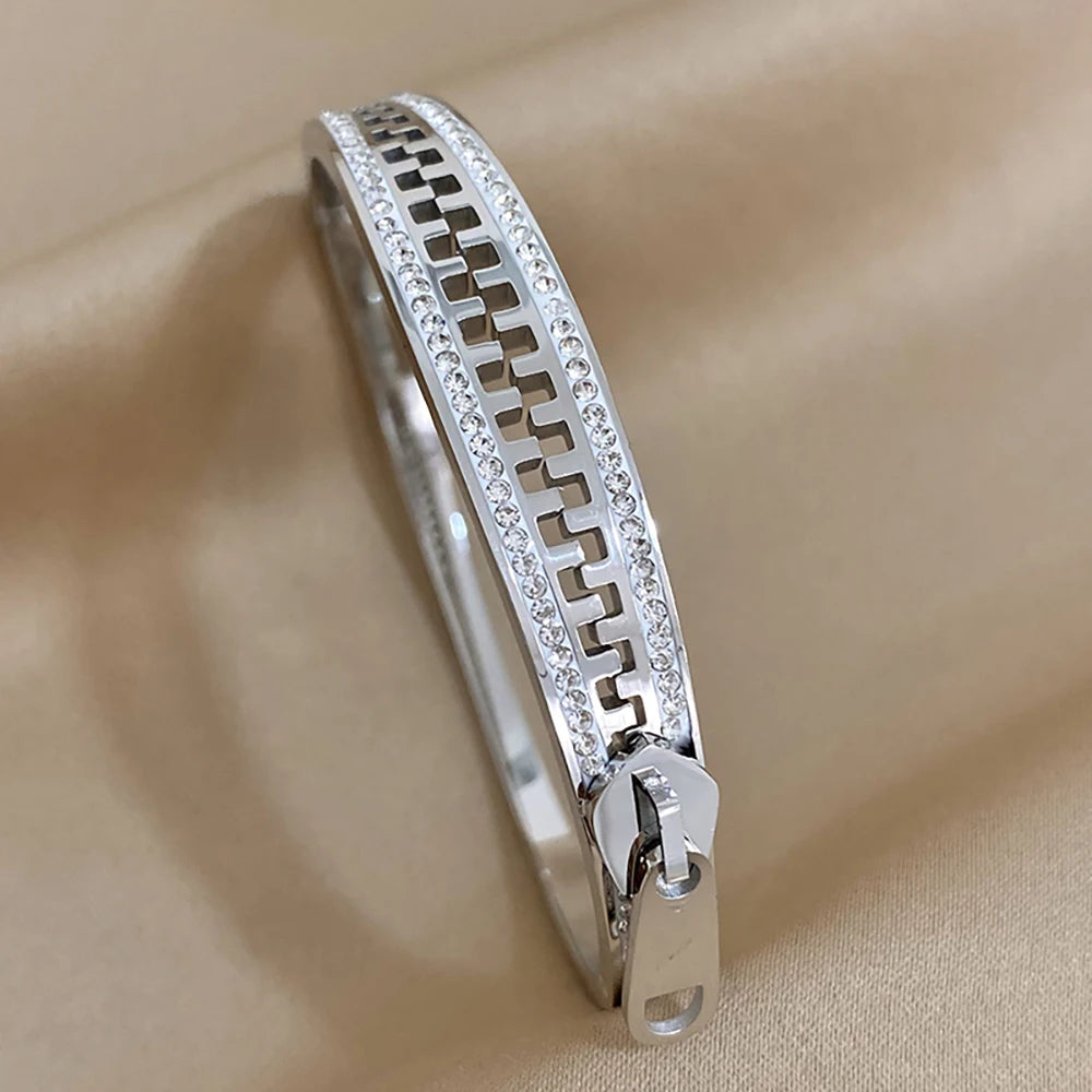 Lucia Gole: Luxurious Rhinestone Zipper Bracelet - Lucia Gole