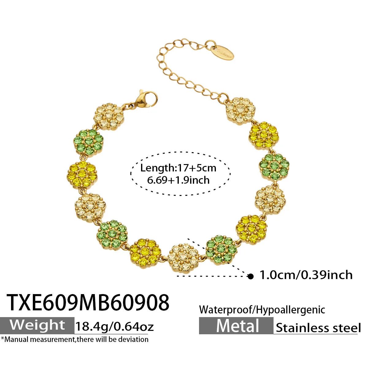 Lucia Gole Multicolour Crystal Flower Jewellery Set