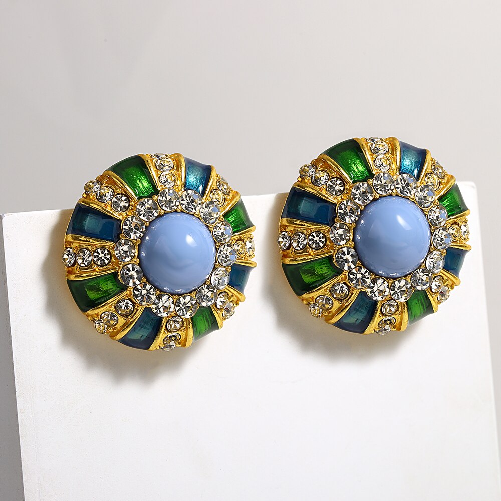 Lucia Gole Crystal Big Round Earrings - Lucia Gole