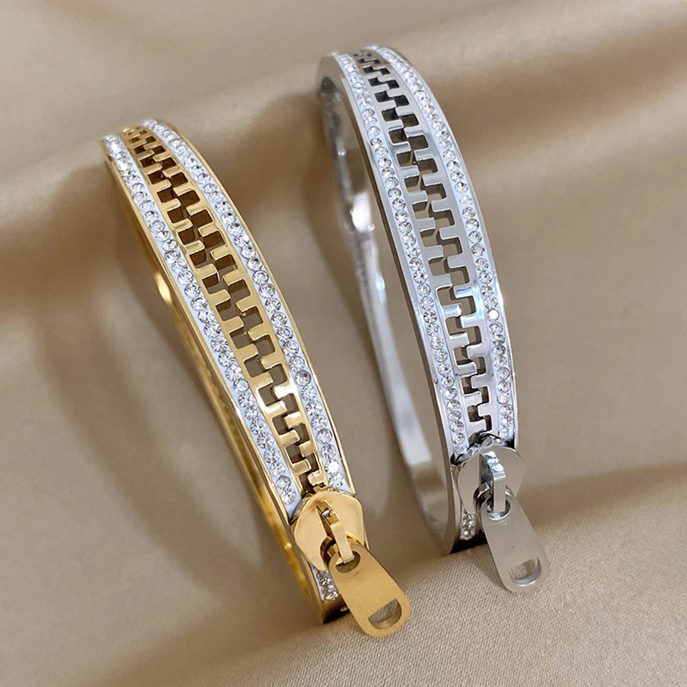 Lucia Gole: Luxurious Rhinestone Zipper Bracelet - Lucia Gole