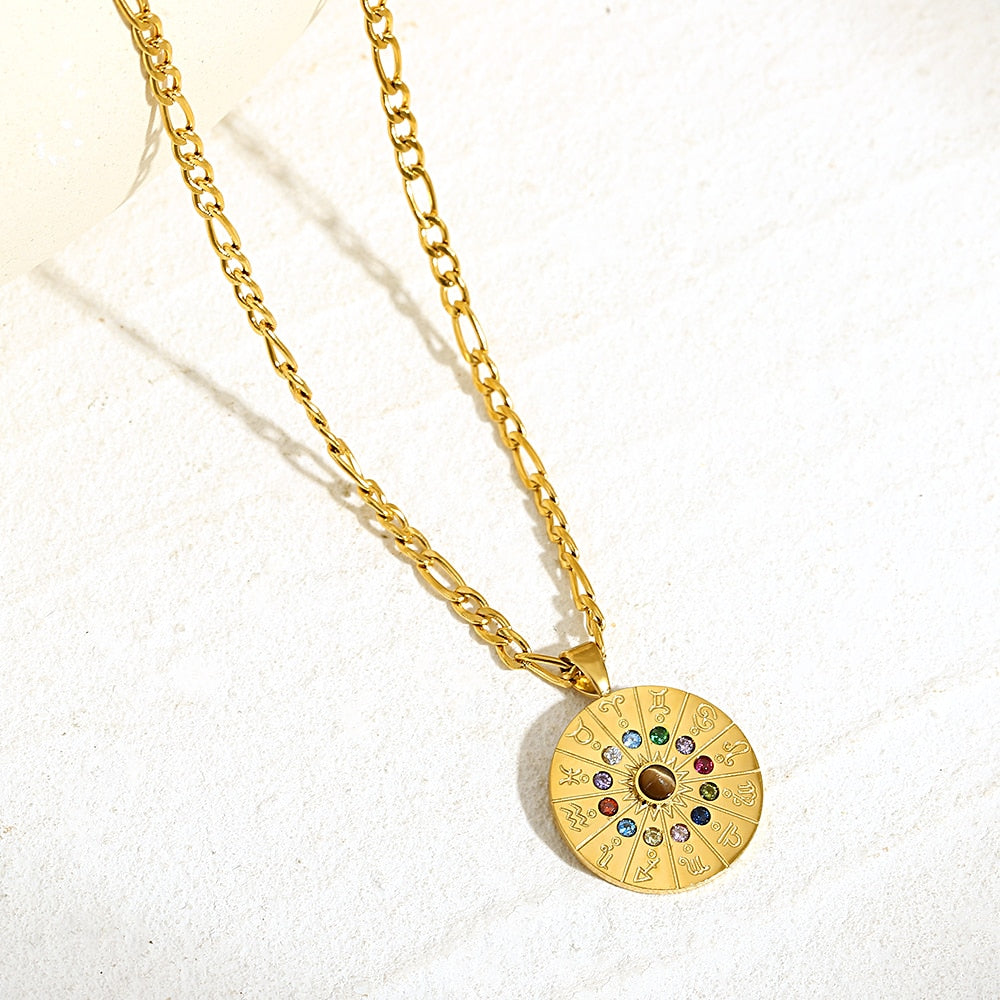 Lucia Gole: Constellation Round Pendant Necklace - Lucia Gole