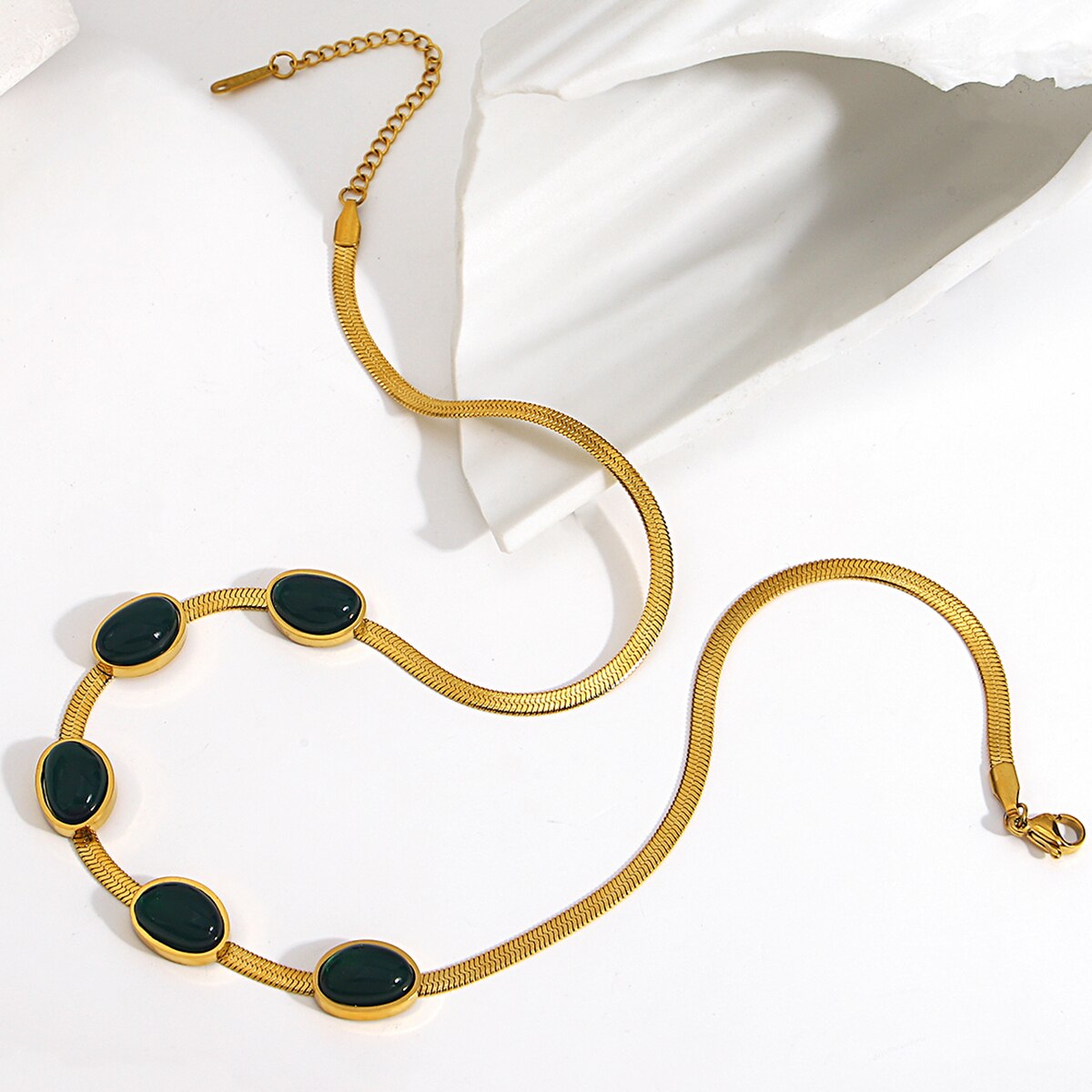 Lucia Gole Emerald Necklace & Bracelet Set - Lucia Gole