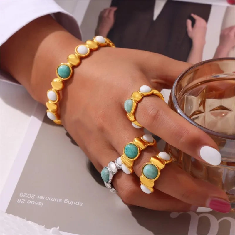 Lucia Gole Stainless Steel Bangle Set – Gold Plated, Waterproof & Tarnish-Resistant