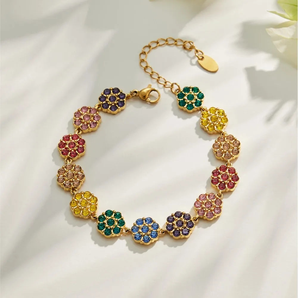 Lucia Gole Multicolour Crystal Flower Jewellery Set