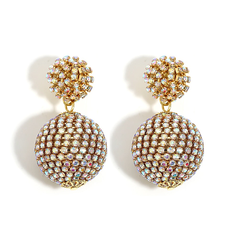 Lucia Gole New Crystal Ball Drop Earrings - Women's Luxury Geometric Rhinestone Earrings - Lucia Gole