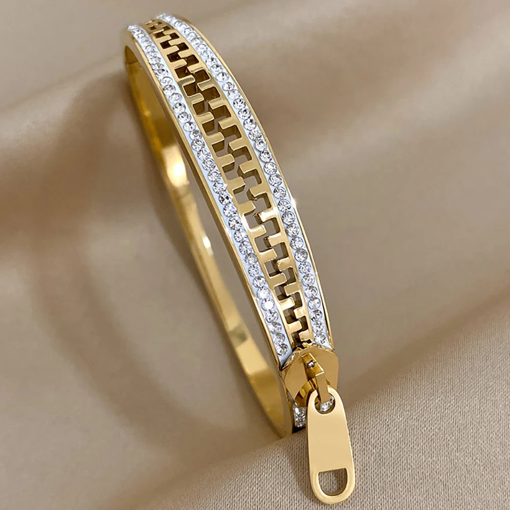 Lucia Gole: Luxurious Rhinestone Zipper Bracelet - Lucia Gole