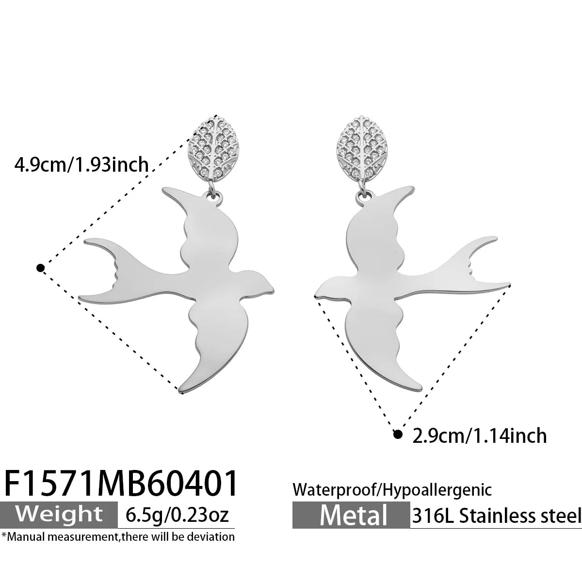 Lucia Gole - Bird Drop Earrings