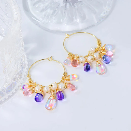 Lucia Gole – Sterling Silver Tassel Freshwater Pearl Hoop Earrings