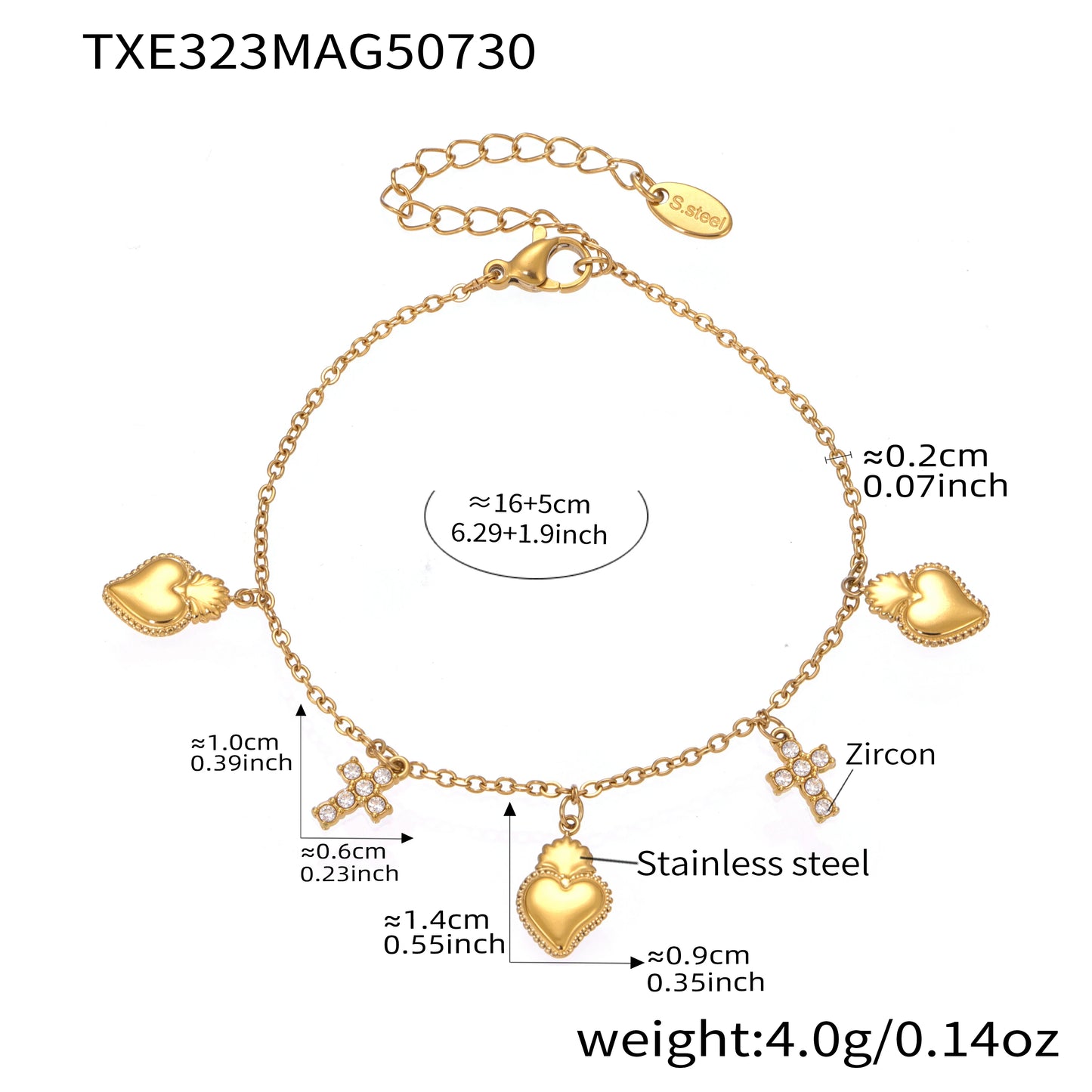 Lucia Gole Layered Sacred Heart Necklace Se