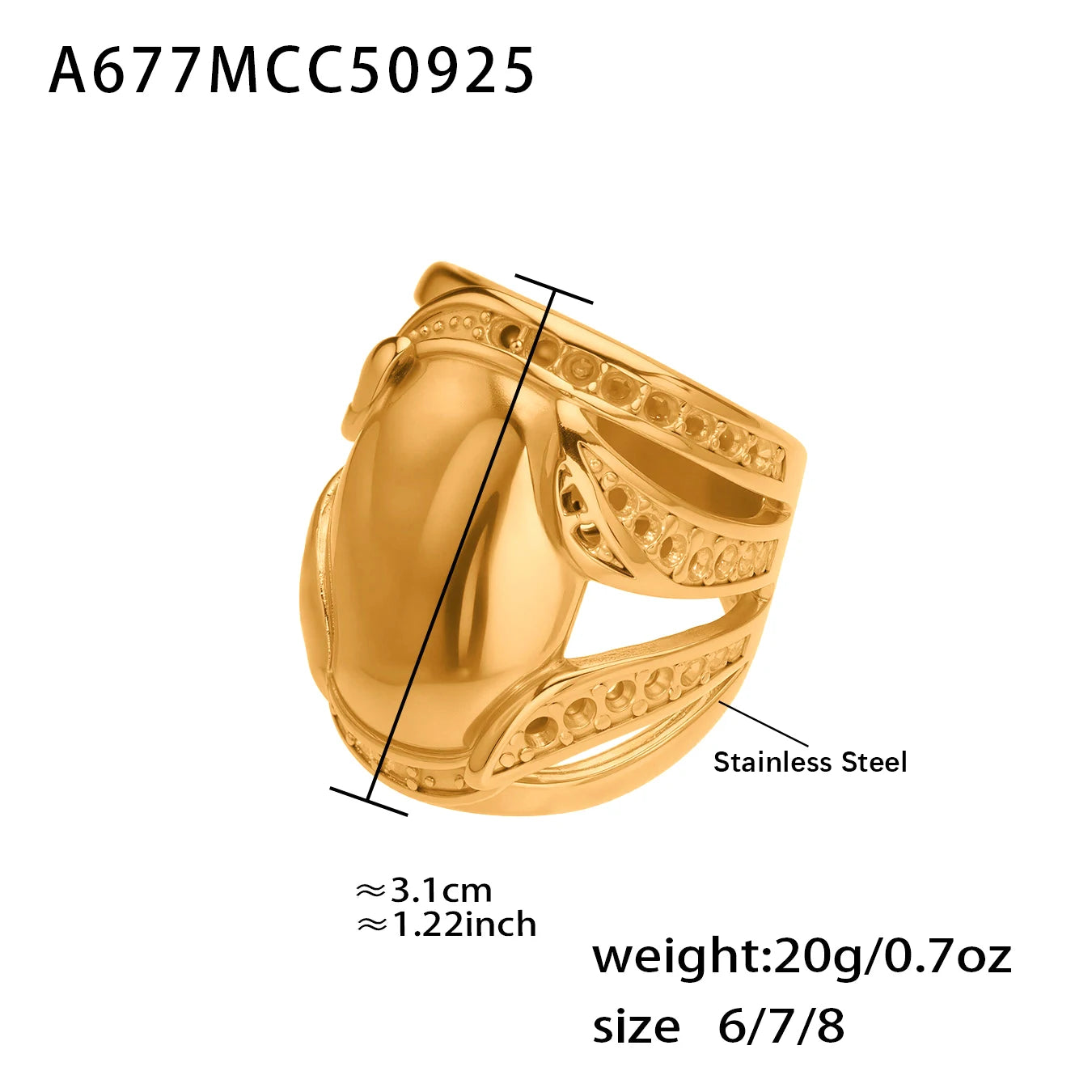 Lucia Gole – Vintage Bold Gold Statement Ring