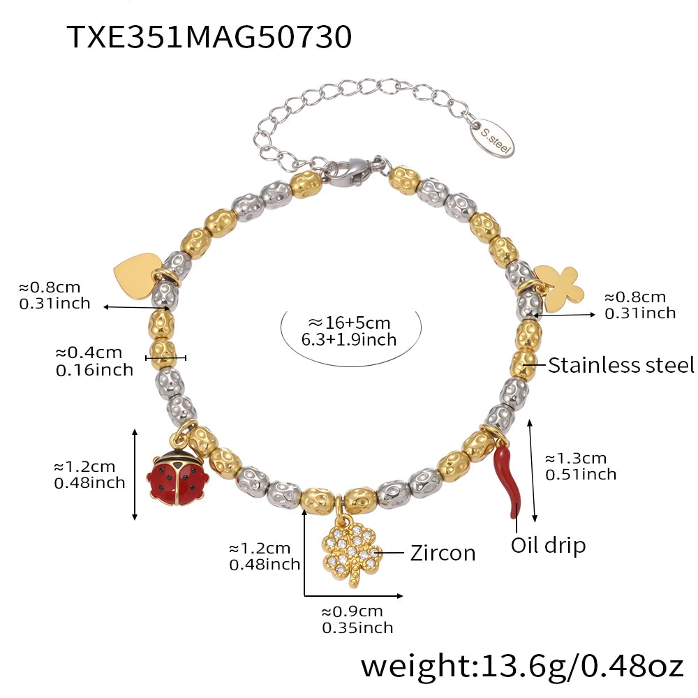 Lucia Gole Layered Gold Charm Necklace & Bracelet Set