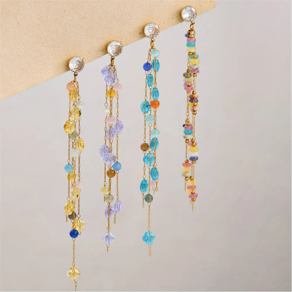 Lucia Gole - Blue Beaded Drop Earrings