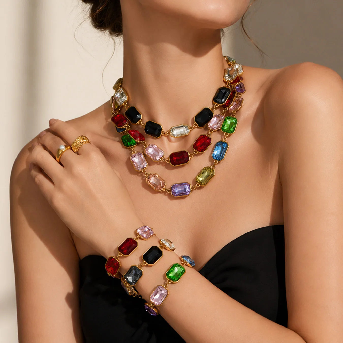 Lucia Gole Cut Crystal Necklace & Bracelet