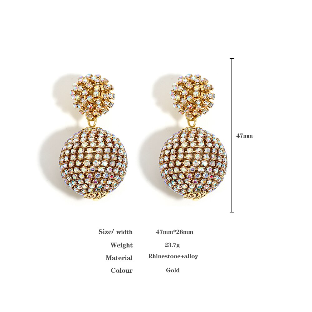 Lucia Gole New Crystal Ball Drop Earrings - Women's Luxury Geometric Rhinestone Earrings - Lucia Gole