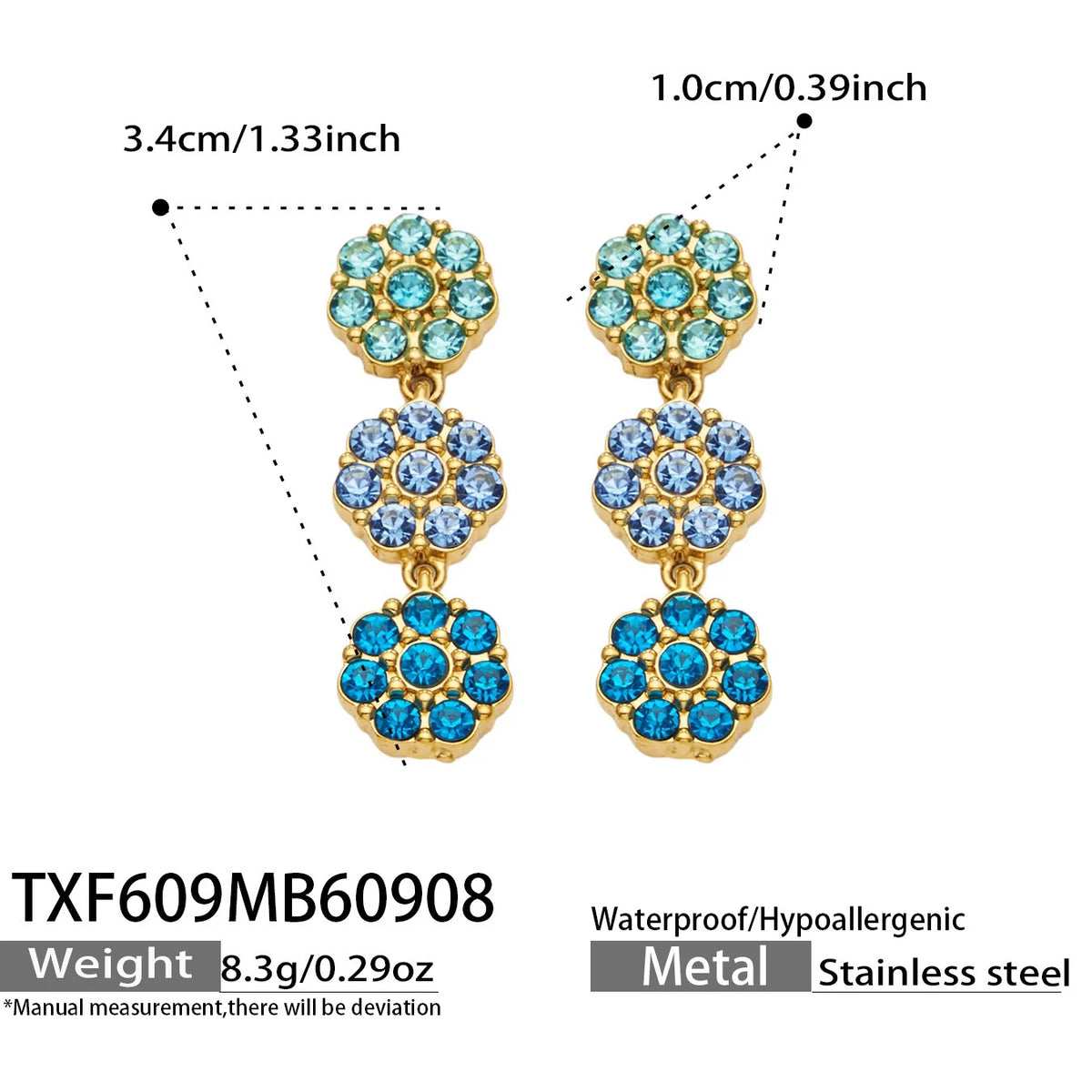 Lucia Gole Multicolour Crystal Flower Jewellery Set