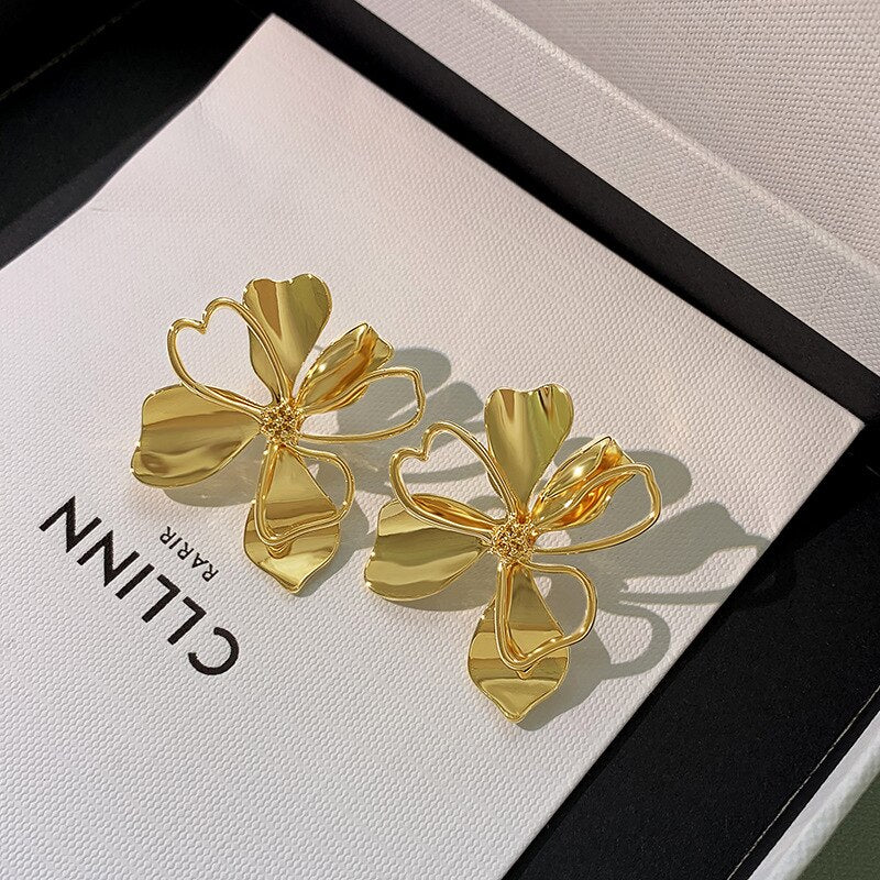 Lucia Gole Vintage Metal Flower Drop Earrings - Lucia Gole