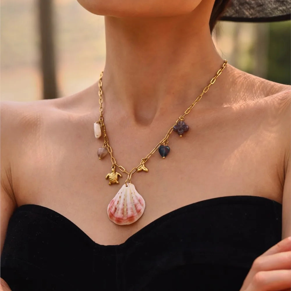 Lucia Gole Layered Seashell Charm Necklace