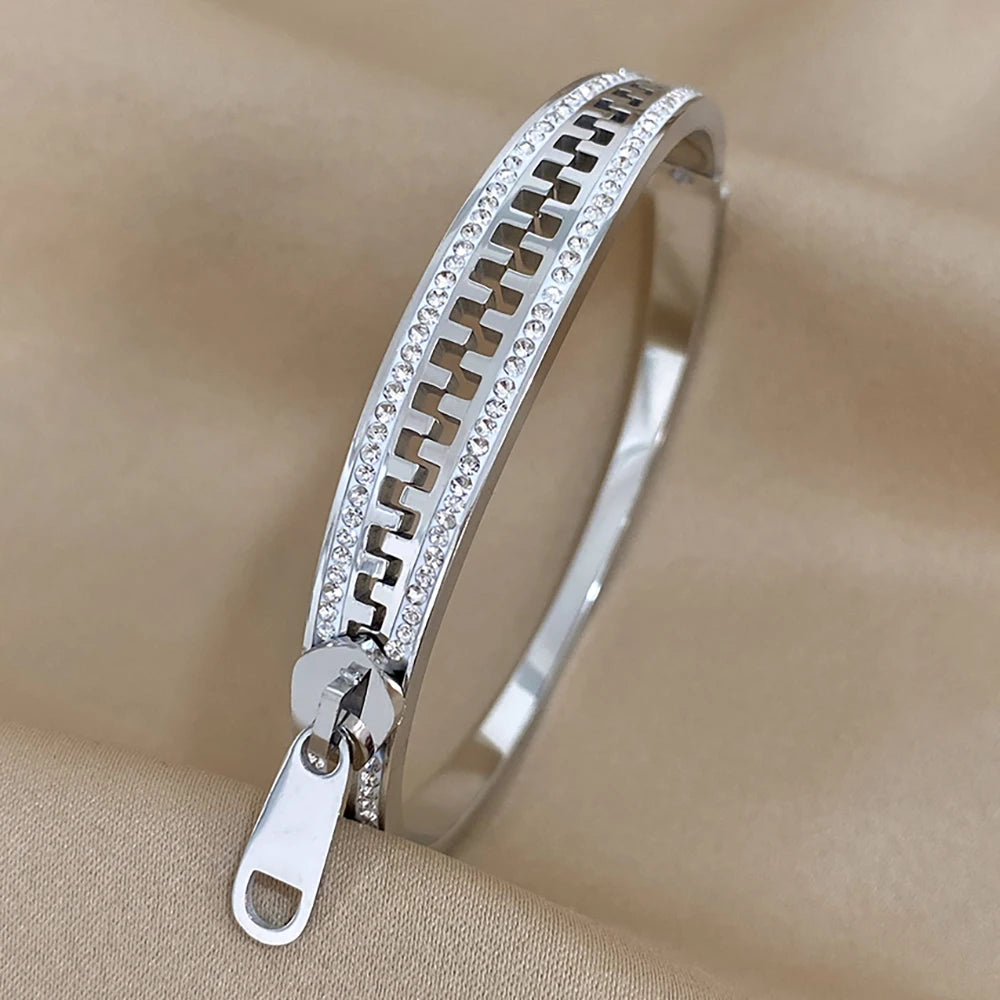 Lucia Gole: Luxurious Rhinestone Zipper Bracelet - Lucia Gole