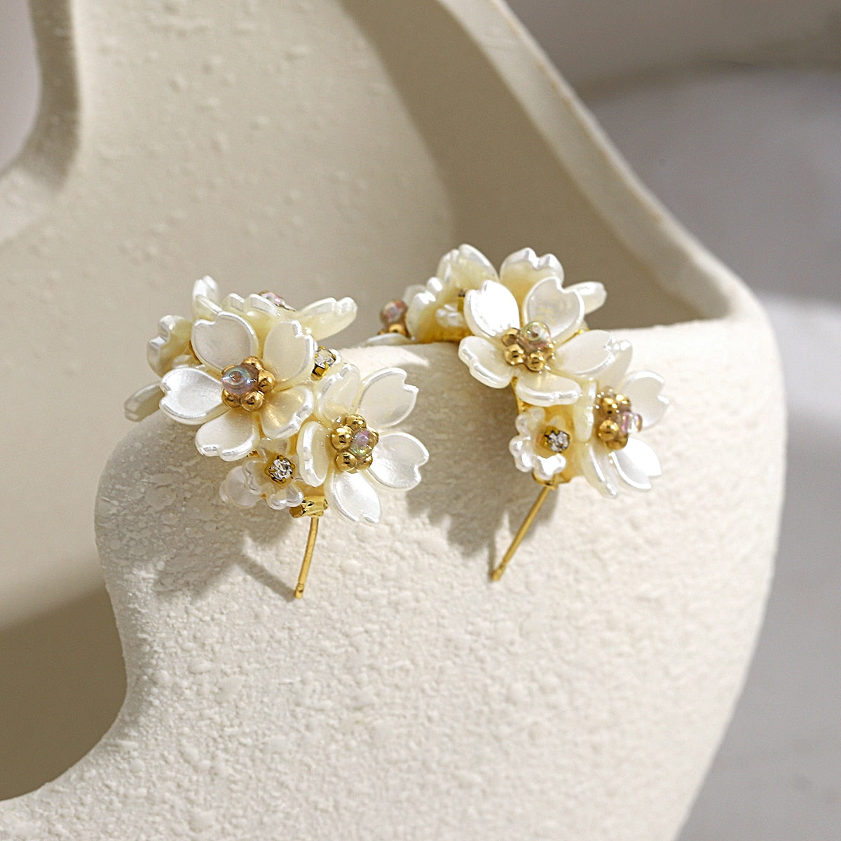 Lucia Gole Flowers C Shape Hoop Earrings - Lucia Gole