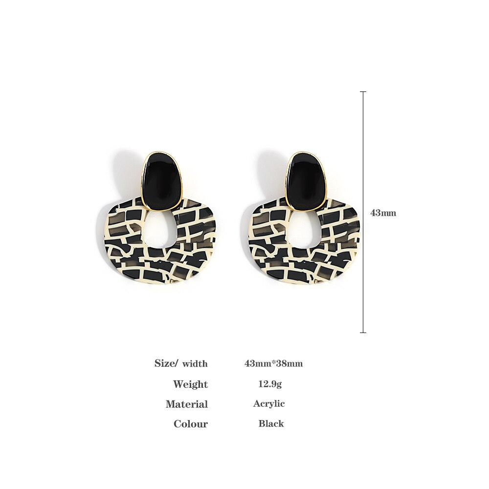 Lucia Gole Black Enamel Cracked Pattern Earrings - Lucia Gole