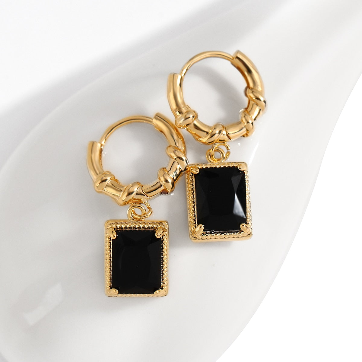 Lucia Gole Geometric Rhinestone Hoop Earrings - Lucia Gole