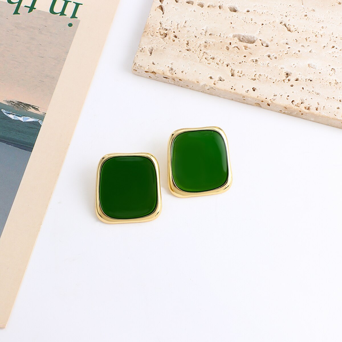 Lucia Gole Green Acrylic Crystal Earrings - Lucia Gole