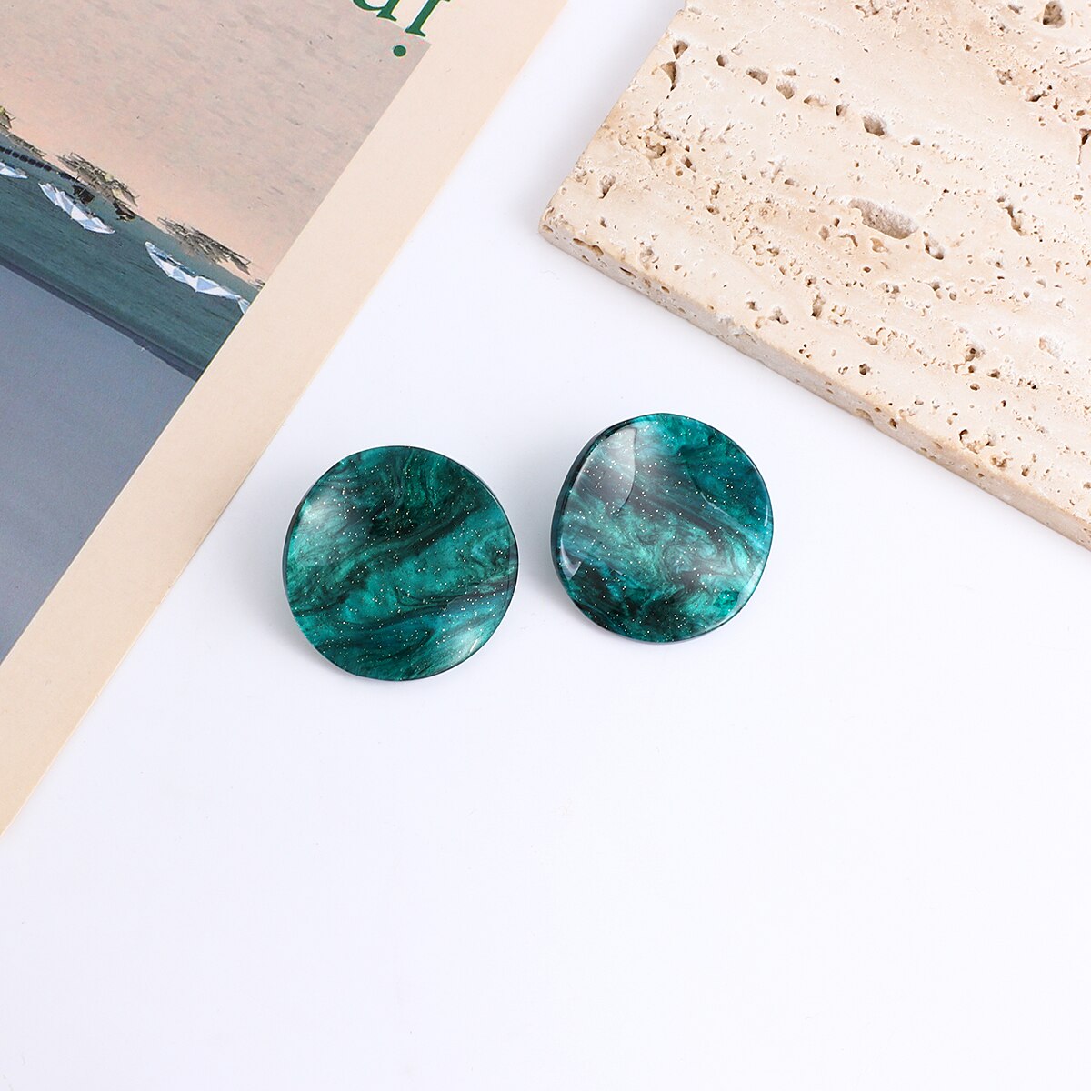 Lucia Gole Green Acrylic Crystal Earrings - Lucia Gole