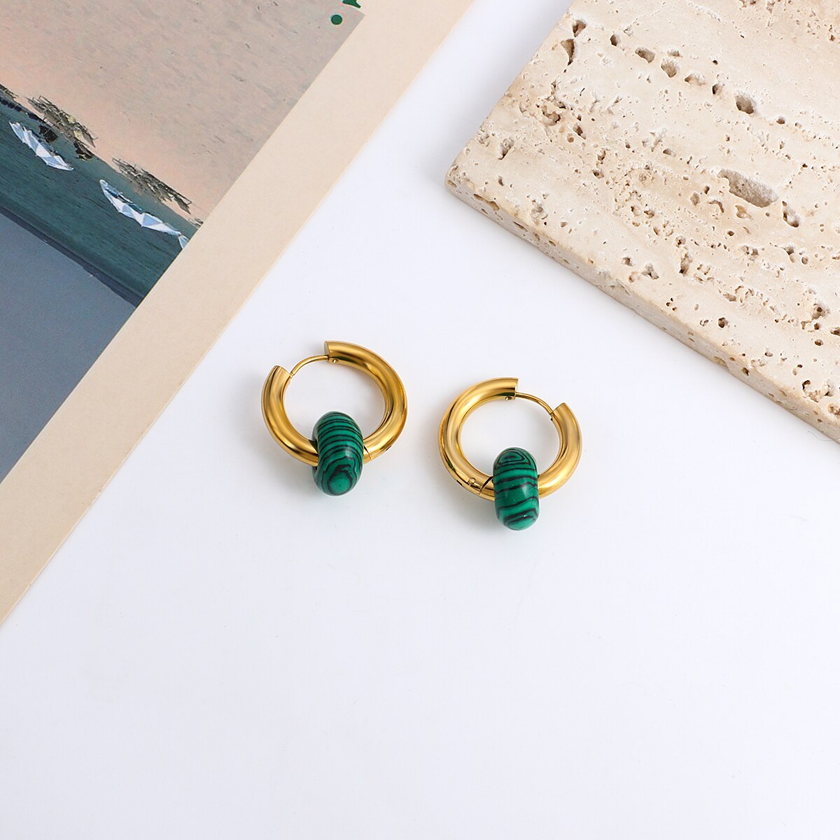 Lucia Gole Green Acrylic Crystal Earrings - Lucia Gole