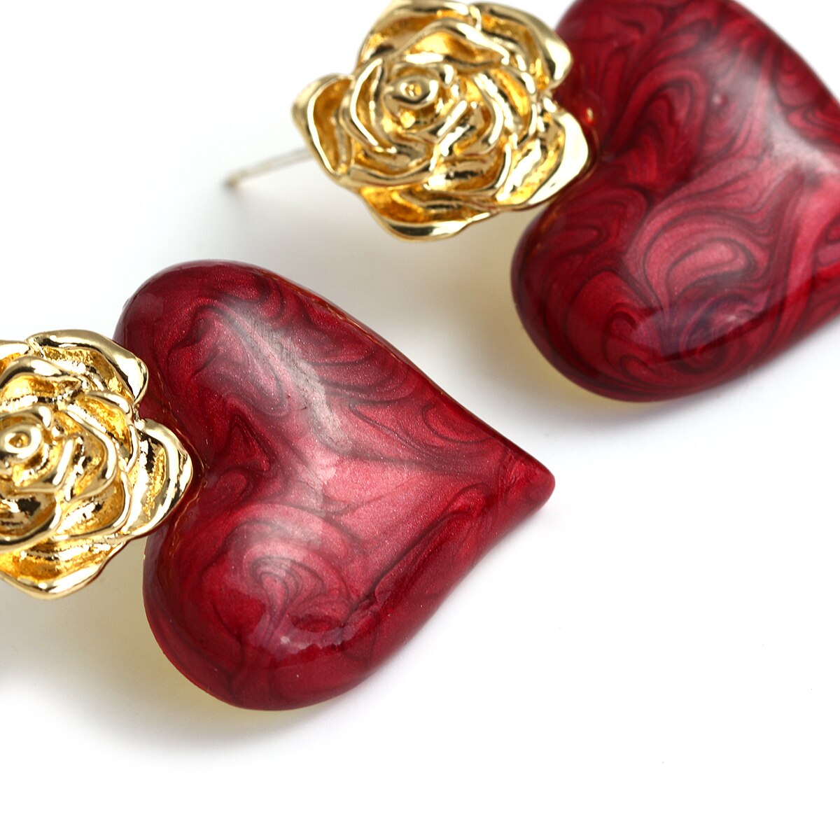 Lucia Gole Rose & Heart Drop Earrings - Lucia Gole