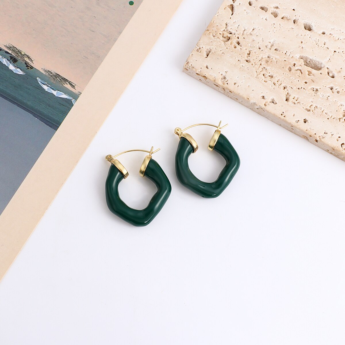 Lucia Gole Green Acrylic Crystal Earrings - Lucia Gole