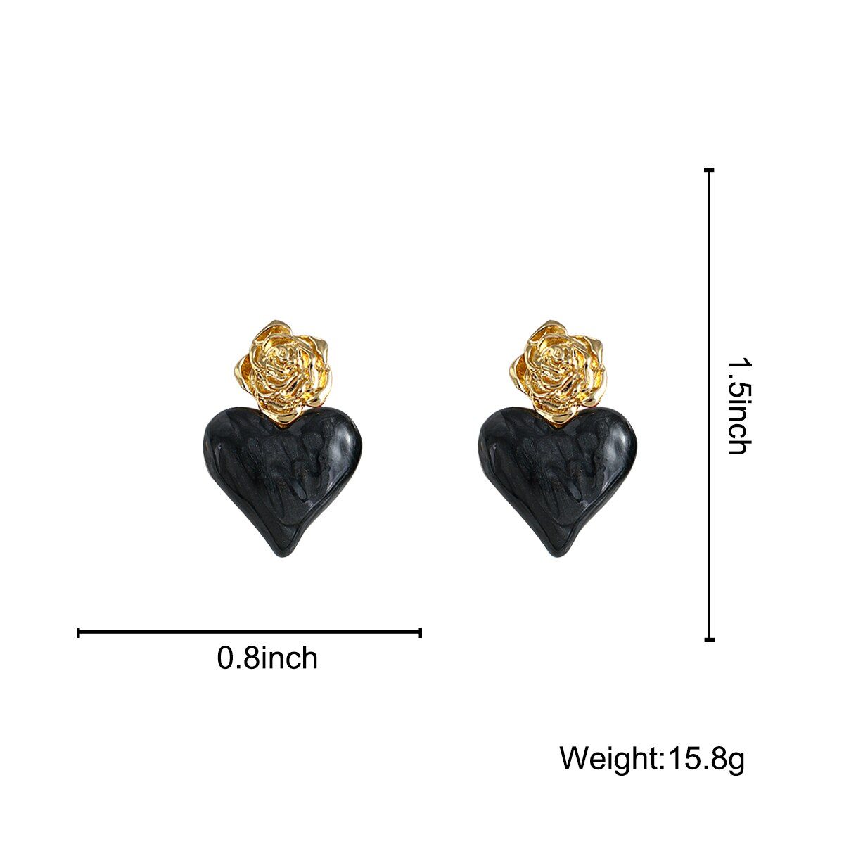 Lucia Gole Rose & Heart Drop Earrings - Lucia Gole