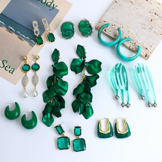 Lucia Gole Green Acrylic Crystal Earrings - Lucia Gole