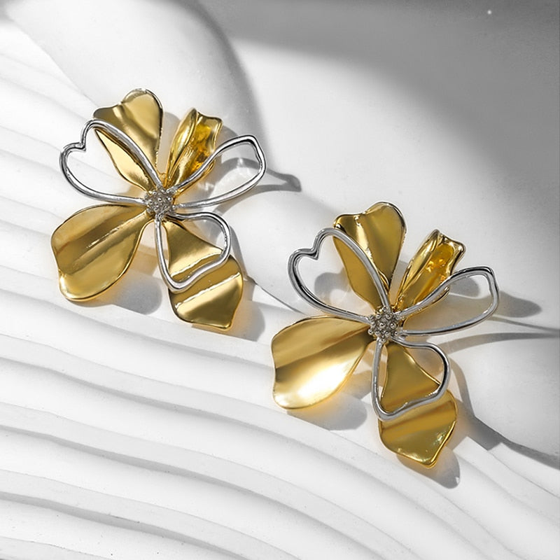 Lucia Gole Vintage Metal Flower Drop Earrings - Lucia Gole