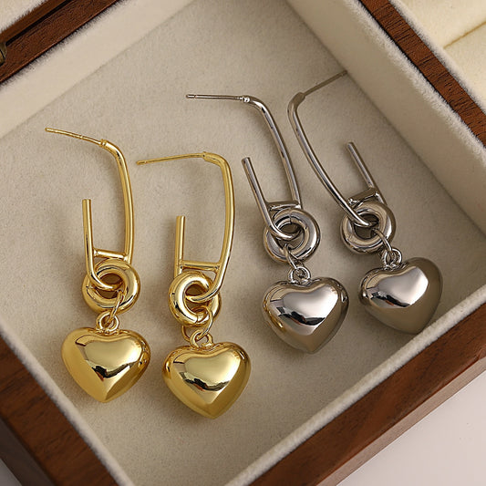 Lucia Gole Long Heart Shape Pendant  Earrings - Lucia Gole